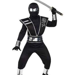 Spirit Black and Silver Ninja Costume for Kids